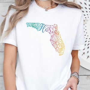 Florida State Map Shirt, Florida Travel Gifts, Florida Trip Shirt, Florida SummerTee,Florida Beach Shirt,Cute Florida Apparel,Traveler Gifts