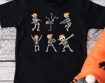 Kids Dancing Skeleton Halloween Shirt, Boys Halloween Shirt, Girls Halloween Shirt, Halloween Shirts for Kids, Dancing Skeleton Shirt
