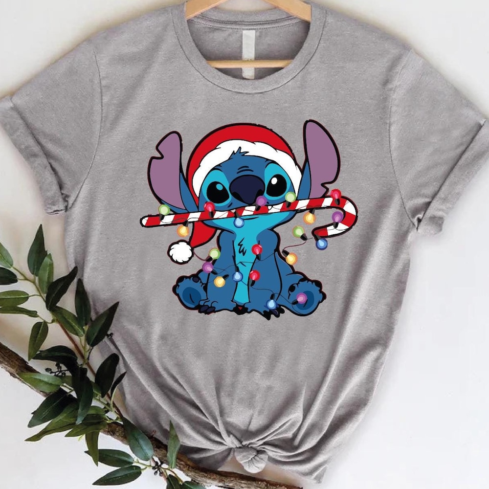 Stitch Christmas Shirt, Stitch Candy Cane Shirt, Santa Stitch Shirt, Stitch Christmas Lights Shirt,Toddler Christmas Shirt,Kids Holiday Gift Beatrix Design