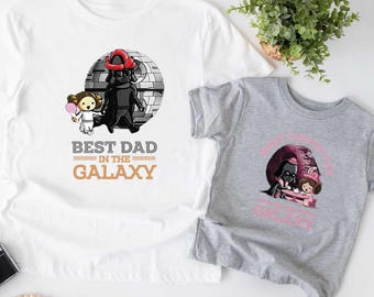 Custom Best Dad Galaxy Shirt, Matching Father Daughter Tee, Star Wars Father Day Gift