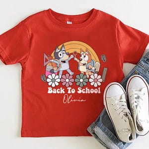 Custom Bluey Back To School Shirt,Kids School Shirt,First Day Of School Tee,Bluey School Shirt,Bluey and Bingo Kids Shirt,Kindergarten Tee