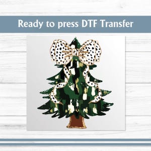 Christmas Coquette Tree DTF Transfer, Girly Christmas Prints, Christmas Tree Heat Press, Christmas Direct To Film, Coquette Bow Transfer