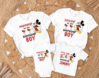 Mickey Birthday Boy Shirt,Custom Birthday Boy Shirt,Mickey Birthday Matching Family Tee,Disney Birthday Party Shirt,Family Birthday T-Shirt