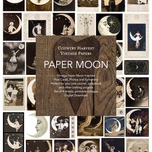 Papier Mond Ephemera Junk Journal Scrapbook Digitale Collage Vintage Papiere Land Ernte