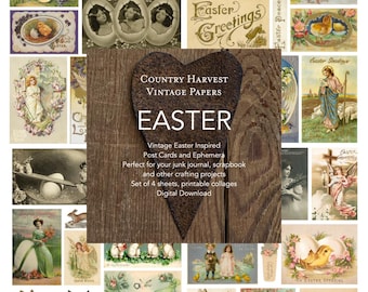 Easter Ephemera Junk Journal Scrapbook Digital Collage