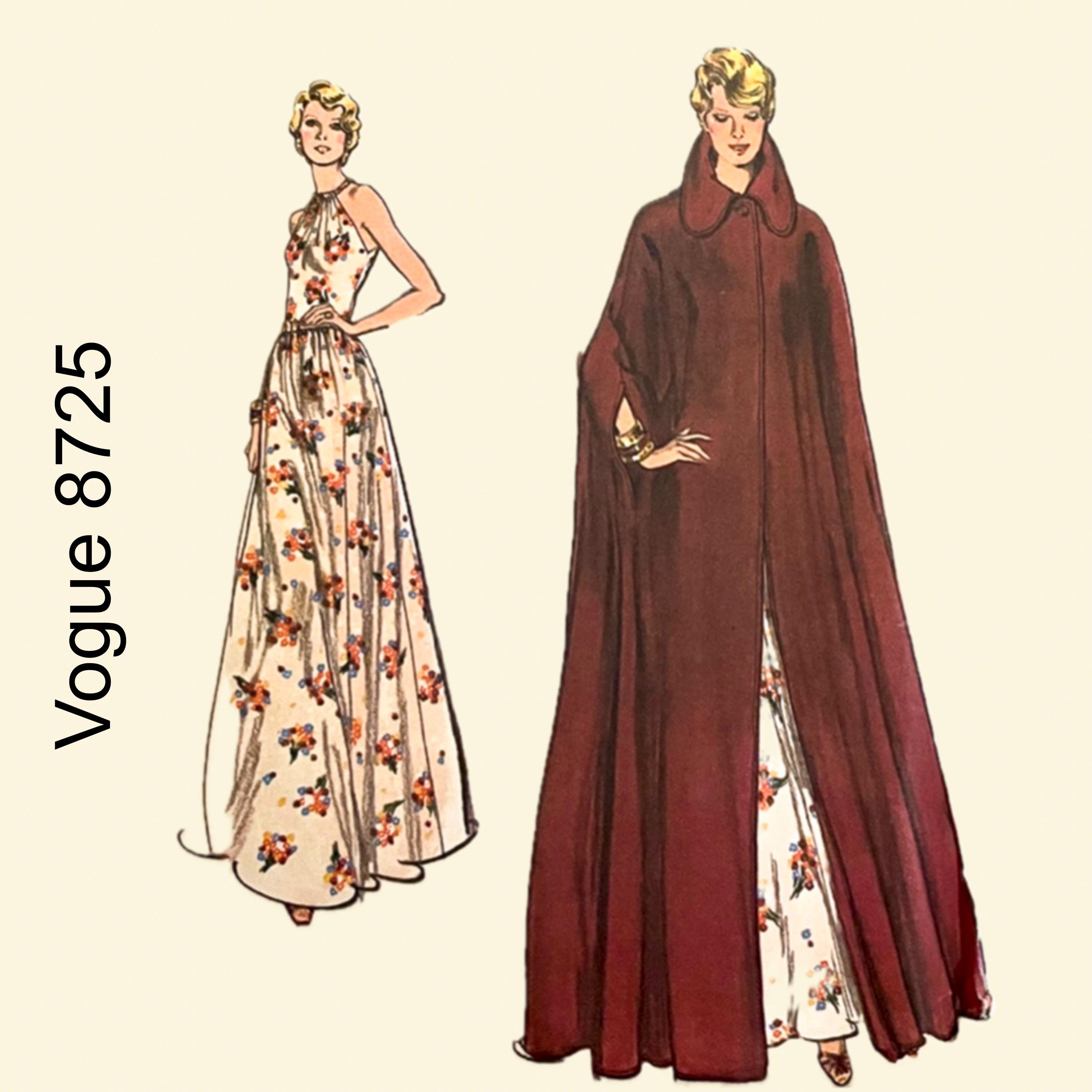 1973 8725 Vogue Cape and Dress Uncut Factory Folded Fashion Pattern - Etsy