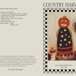 October Penny Rug Country Harvest Digital Pattern - Etsy