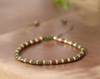 Mochity Naturstein Armband - Bohemian Style Verstellbar 16-25cm