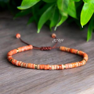 Orange stone bracelet - Etsy 日本
