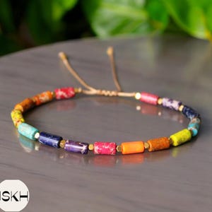7 Chakra Armband Naturstein Meditation Boho Yoga Armband, Edelstein Armband, Balance, Kraft, Schutz, Ruhe, Erdung,