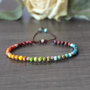 7 Chakra Armband Naturstein Meditation Boho Yoga Armband, Edelstein Armband, Balance, Kraft, Schutz, Ruhe, Erdung,