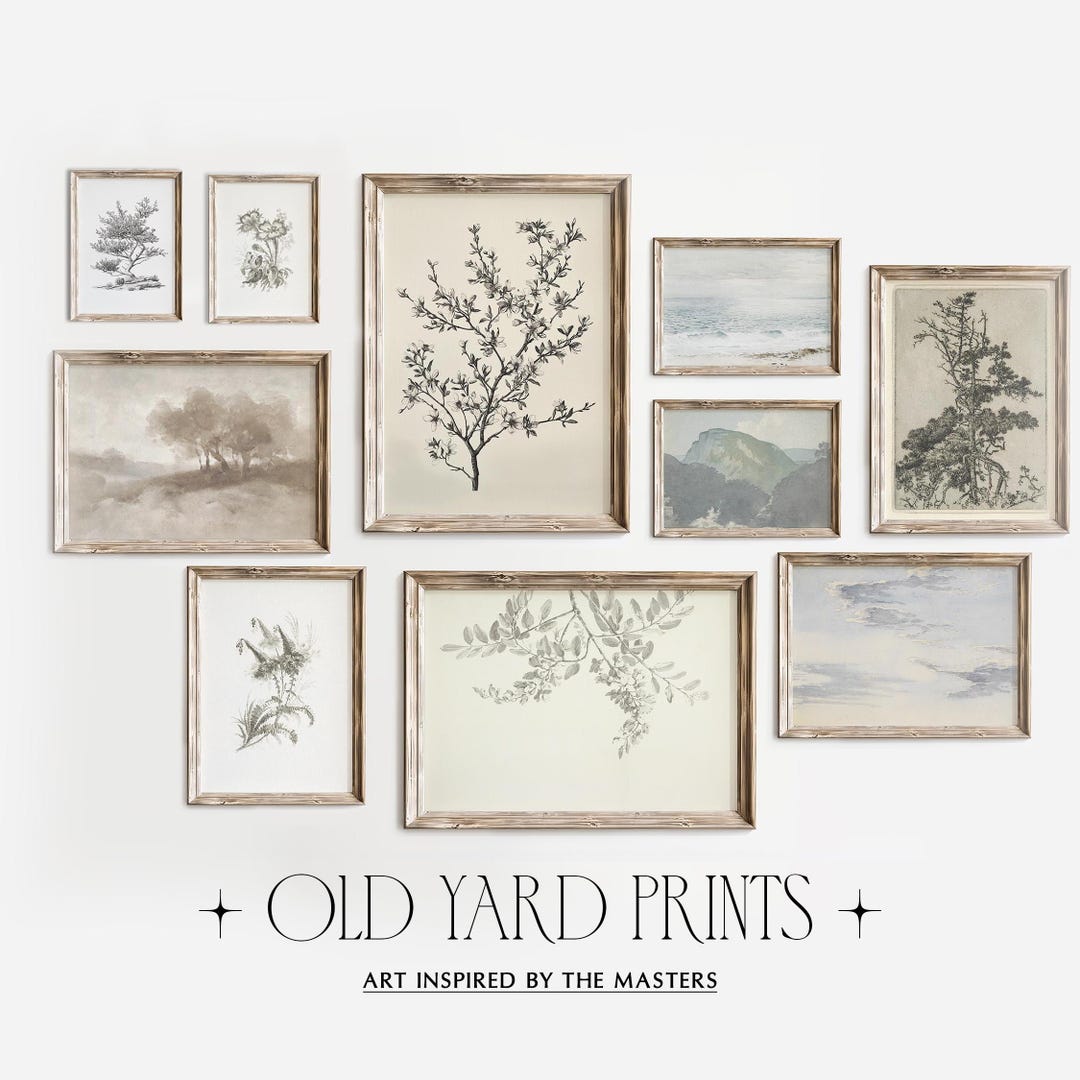 Vintage Neutral Gallery Wall Set | Gallery Art Print Set of 10, Digital ...