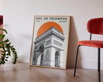 Impressão do Arco do Triunfo, Arte de Parede de Paris, Pôster, Decoração de Arquitetura, Impressão de Arte do Arco do Triunfo, Impressão Gráfica, Paris, França