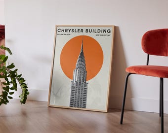 Chrysler Building Print, New York City Wall Art, Poster, Architecture Decor, New York Chrysler Building Art Print, Graphic Print