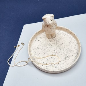 Miniature bear ceramic ring dish