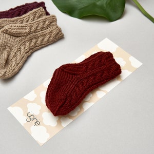 Chaussettes unisexes tricotées pour bébé, cadeau de baby shower burgundy red