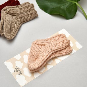 Chaussettes unisexes tricotées pour bébé, cadeau de baby shower pink