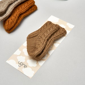 Chaussettes unisexes tricotées pour bébé, cadeau de baby shower brown