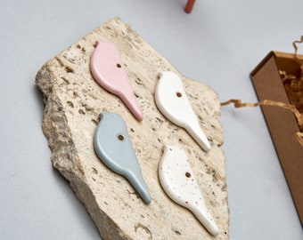 Pastel birds Easter spring table decorations, set of 4