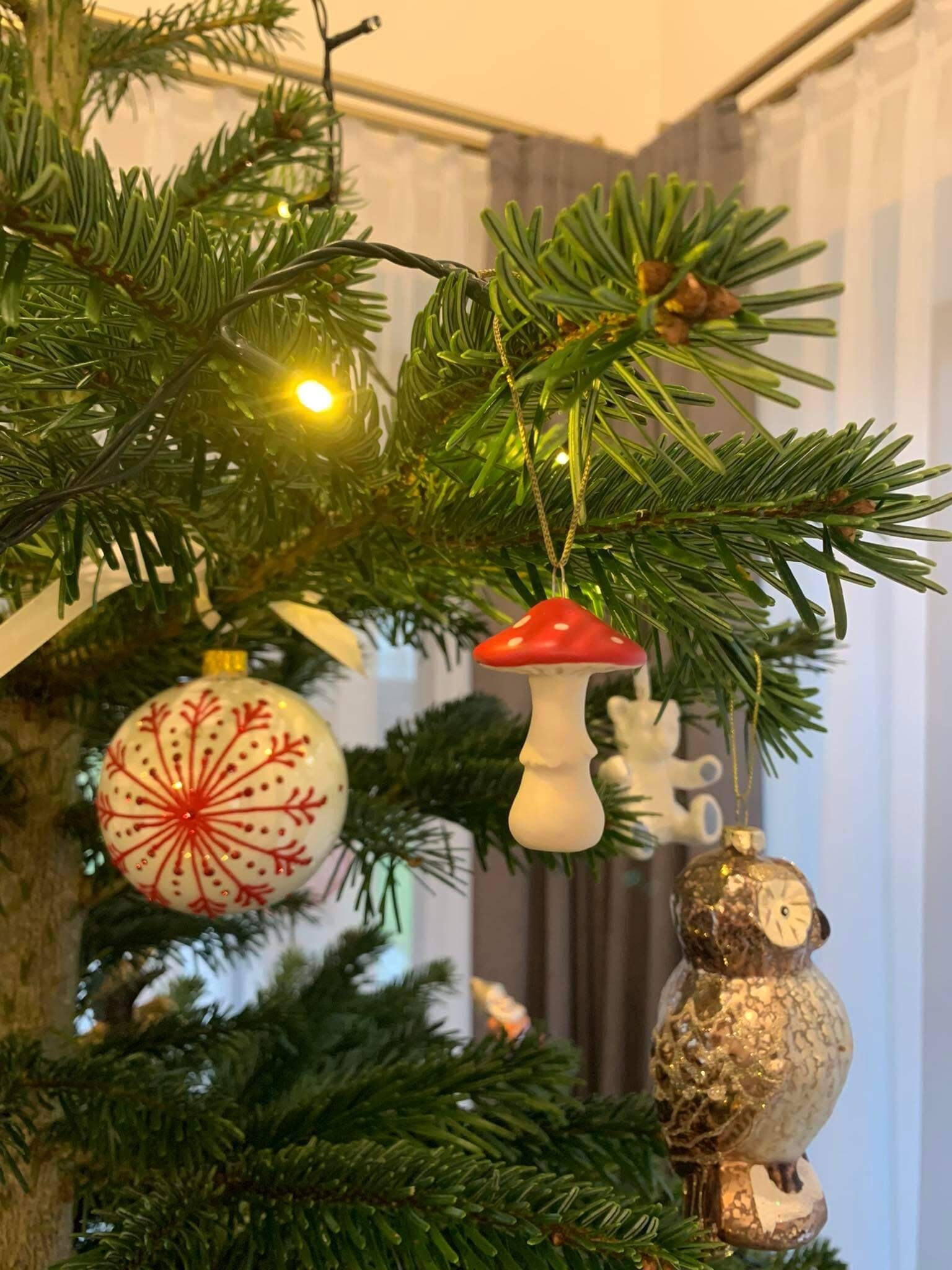Christmas 2022 Fgi Pottery Mushroom Ornaments Set Of Three Christmas Tree | Etsy Australia