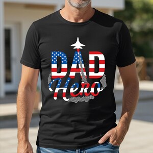 Dad Hero USA Flag Sublimation Design: 4th of July Patriotic PNG (Instant Download)