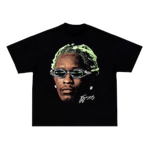 YOUNG THUG PNG | Rap Tee Concert Merch Kanye Thugger Slime Season | Green Rare Hip Hop Graphic Print 300 dpi