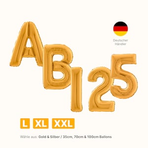 Conjunto de balões ABI 25 letras e números, balões de 35 cm a 100 cm, balões metalizados, balões de hélio, balões XXL, balões gigantes Abitur 2025