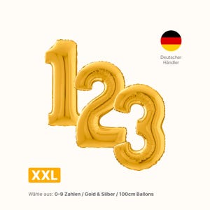 Number Balloons 100 cm 0-9 Balloons, Foil Balloons, Helium Balloons, XXL Balloons, Giant Balloons