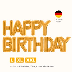 HAPPY BIRTHDAY Letters & Numbers Balloons Set 35 cm - 100 cm Balloons, Foil Balloons, Helium Balloons, XXL Balloons, Giant Balloons