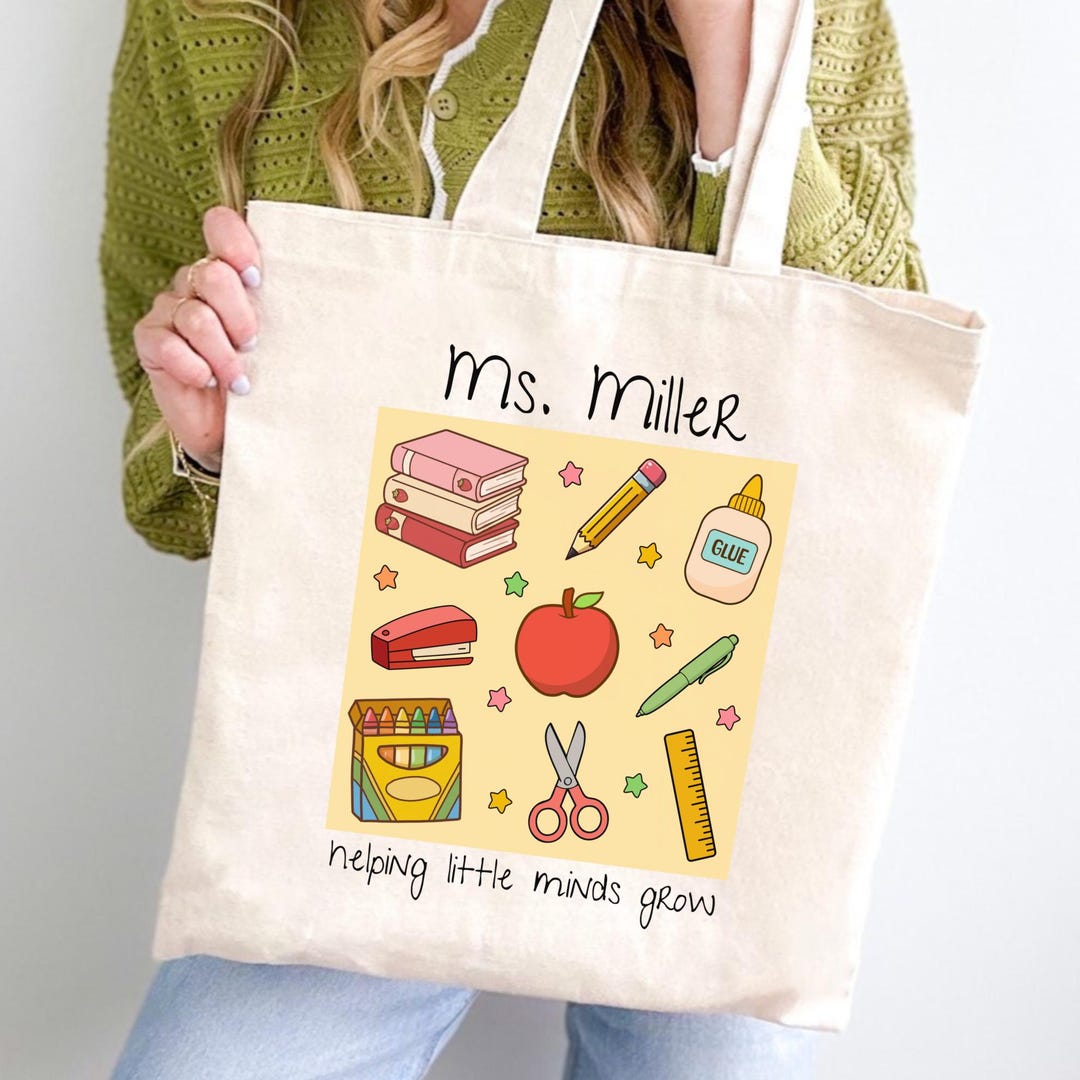 Personalized Teacher Tote Bag Custom Teacher Tote Bag for Teacher ...