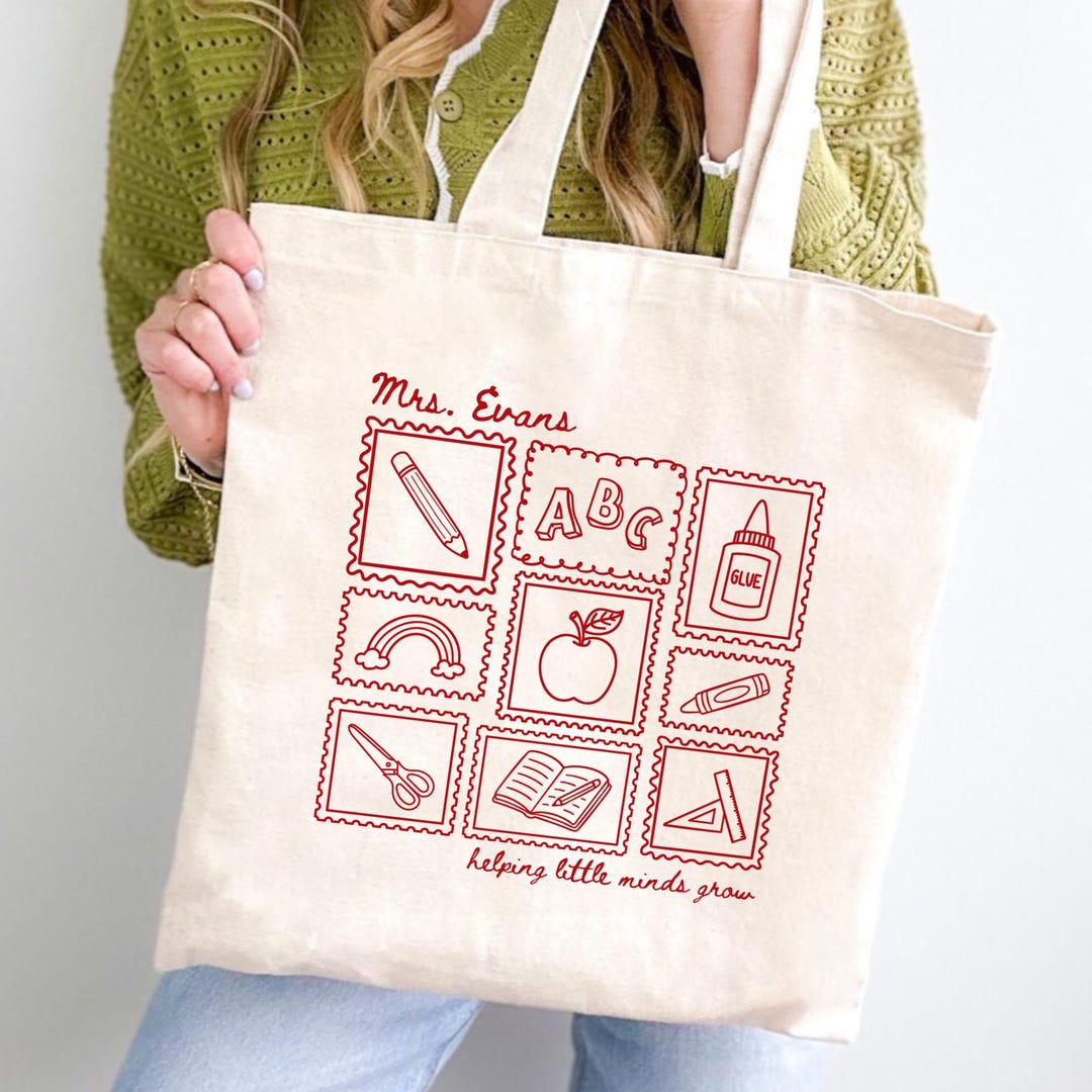 Personalized Teacher Tote Bag Custom Teacher Tote Bag for Teacher ...