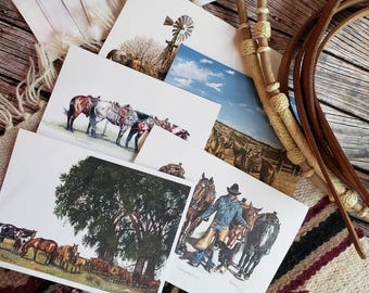 Western Equine Rustic Notecards ~ Blank Cards ~ Stationery ~ Assorted Scenes to Choose From Packages of 8 or 10 Cards with Envelopes
