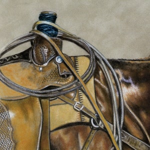 Equine Print From Colored Pencil Drawing ~ Ranch-roping Horse ~ Western ...