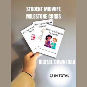 Student Midwife Milestone Cards | Midwife Student Tracker | Clinical Placement Keepsake | Student Midwife Gifts | Midwifery Gifts