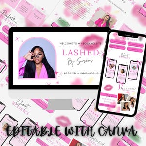 Y2K Makeup Artist Acuity Scheduling Template - Editable Booking Site - Trendy Website Banners