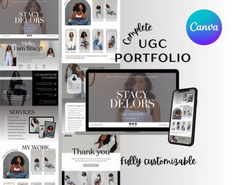 UGC Portfolio Website Template for TikTok & Instagram Creators | Fully Editable in Canva
