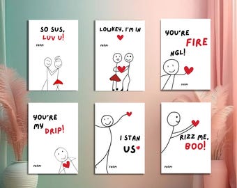 Funny Kids Valentine's Day Cards, Printable Classroom Valentines, Cute Slang Cards for Boys and Girls, Unique Classroom Exchange Cards
