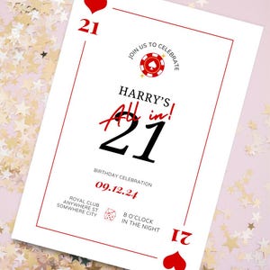 Plantilla de invitación de cumpleaños de casino, fiesta de cumpleaños de casino, invitación de cumpleaños de casino, tarjeta de cumpleaños de casino, digital, invitación de noche de casino