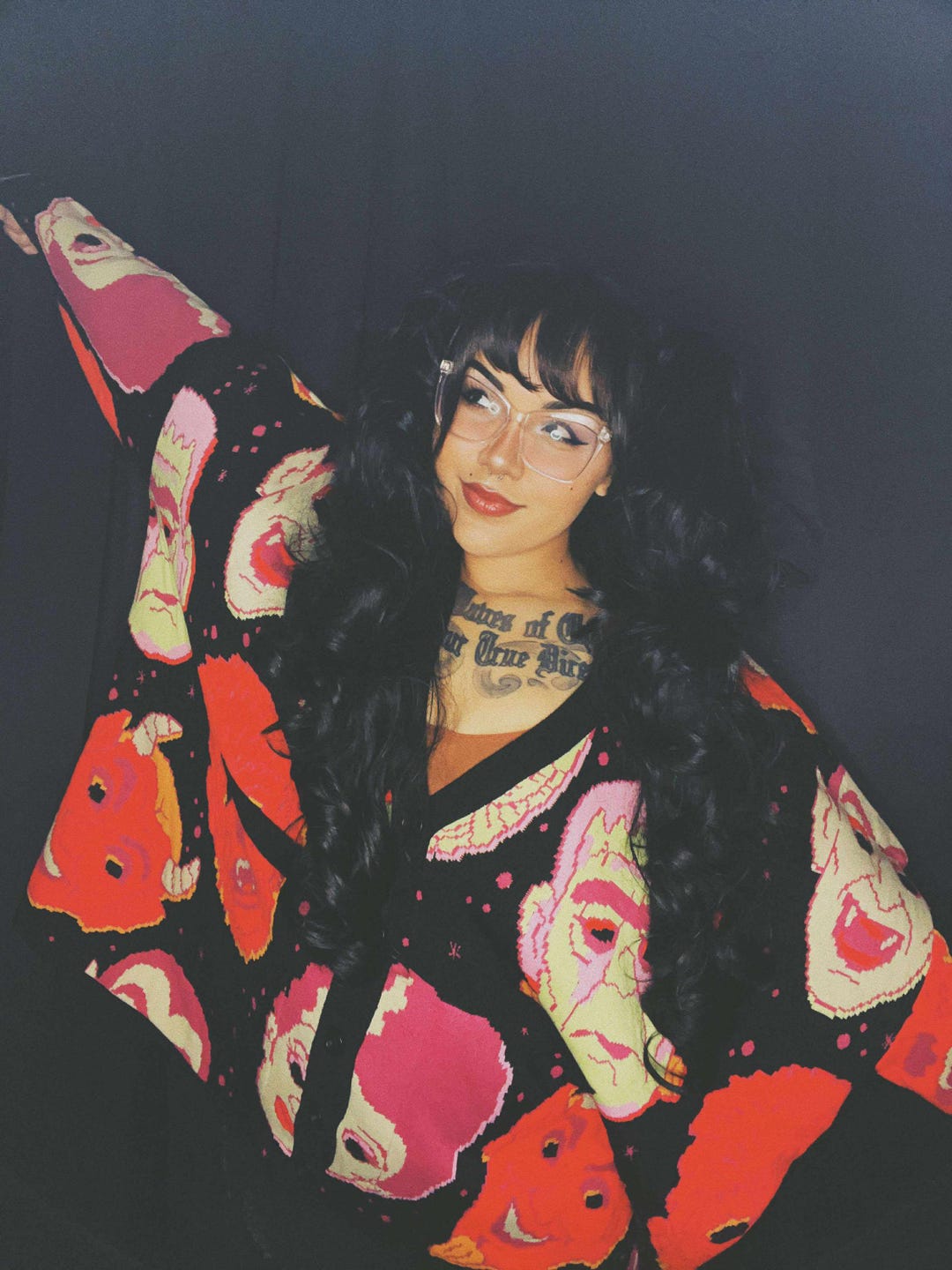 The Vintage Halloween 1980s Masks Oversized Comfy Goth Girl Sweater! Alternative | 90s Halloween Nostalgia | S-4/5X+| Christmas List! Soft!!