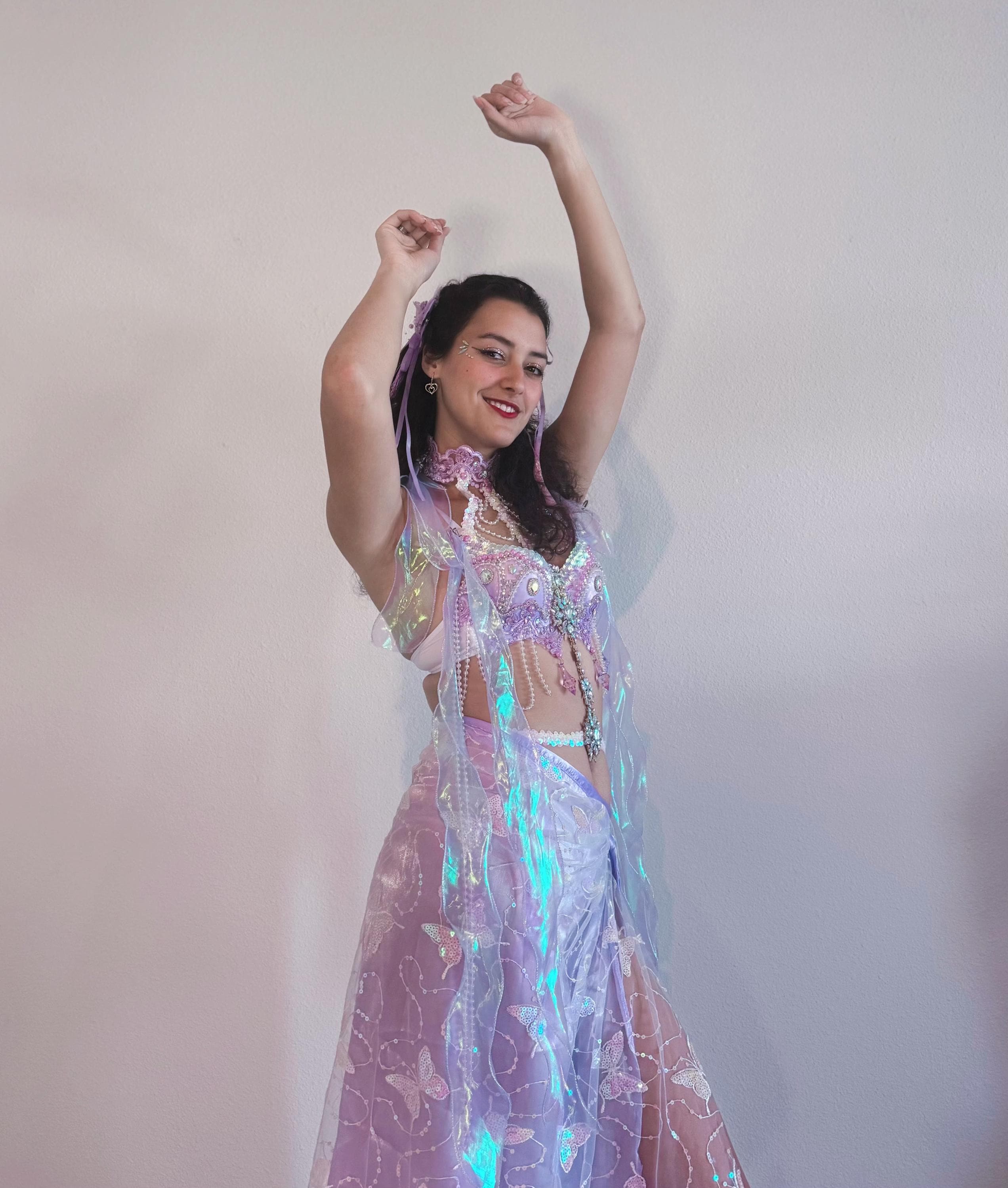 Violet Butterfly Rave Outfit: Bra + Long Wrap Skirt Set - Etsy