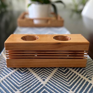 Handmade Wood Candle Holder, Rustic Elegance Decor, Wooden Centerpiece for Table or Mantel, Zen Candle Glow