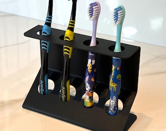 Soporte de metal para cepillos de dientes, soporte para baño, diseño minimalista.