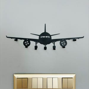 Metal Key Holder for Wall With 7 Hook Airplane Keychain Holder ...