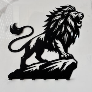Metal Key Holder for Wall with 6 Hook Great Lion Keychain Holder Decorative