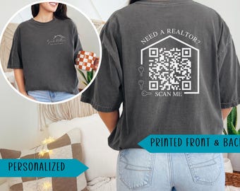 Custom Real Estate Broker QR Code Shirt, Custom Real Estate Agent Tee,Business Promo Apparel, Property Agent Closing Gift,Agent Branding Tee