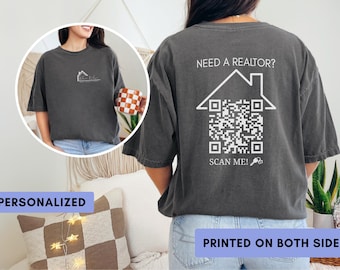 Custom Real Estate Broker QR Code Shirt, Custom Real Estate Agent Tee, Business Branding Apparel, Closing Gift Team, Brokerage Promo Shirt