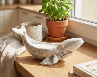 Walviskaars, decoratieve kaars, geurkaars, kaars in de vorm van een walvis, originele kaars, zeemotief, cadeau voor de feestdagen, verjaardagscadeau.