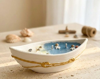 Aroma candle, boat candle, gift for kids, vacation memory, ocean, home decor, soy wax, gift idea, marine-themed gift
