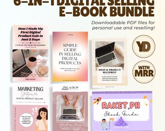 6-in-1 Digital Selling E-Book Bundle | Digital Download with MRR