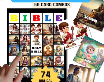 Bible Bingo Empire, 50 Printable Bingo Cards for Kids, Sunday School Games, Bible Stories, Christian Family Fun Activities, Homeschool Game